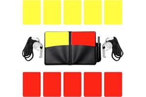 SAMAMOCA Lot de 12 Carton Arbitre Football，Carton Jaune Et Rouge Arbitre，Set Arbitrage Football，Equipement Arbitre De Foot，avec 2 Sifflets en Métal pour Arbitre avec Accessoires pour Stylos Et Sac