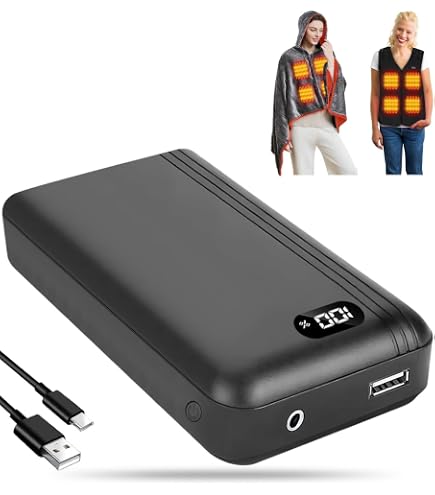 Batterie Externe 20000mAh Pour Gilet Chauffant - Ports 5V/7.4V, Charge Rapide, écran Numérique, Compatible Smartphone Et PC