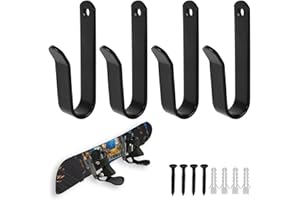 NQEUEPN Snowboard Wall Mount, Horizontal Snowboard Display Rack Wall Mount Clips Ski Holder Shelf Hanger Organizer for Indoor Room Garage Ski Board Storage (Black)