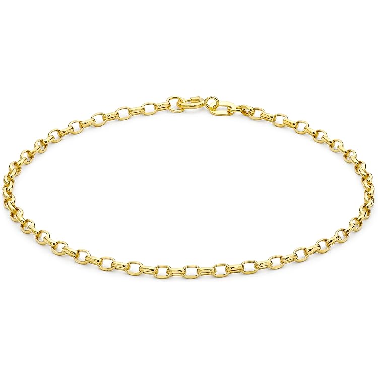 Figaro kettingarmband voor dames, 9k (375) geelgoud, hollow