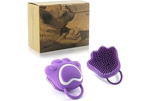 Ctpeng Spazzola da bagno per cani e gatto,in silicone,toelettatura spazzola per animali domestici ,cane spazzola shampoo dispenser per pelliccia,Spazzola toelettatura per massaggiare cane e gatti