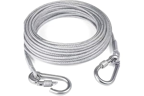 17.4FT/5.3M Stainless Steel Clothes Lines for Hanging Clothes Outside - Clothesline Heavy Duty for Wire Curtain Hanging - Windproof Anti-sag Multipurpose Outdoor Clothesline
