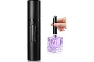 xiaowanwan 8ml Parfümzerstäuber Nachfüllbar,Parfüm Zerstäuber für Unterwegs,Mini Parfümflasche Leer,Parfüm Sprühflasche Glas,Taschenzerstäuber Parfum (8ml Schwarz)