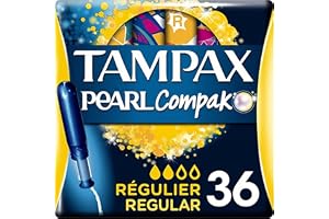 Tampax Regular Compak Pearl med applikator, skydd och diskretion, 36 u
