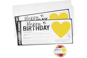 JORMFTTE Travel Ticket Scratch-Off Card with Gold Envelope, Black and Gold Boarding Pass Set of Two, Holiday Scratch Cards for Reveal