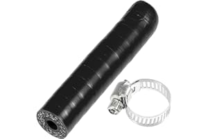 Partuto 1 Set 6mm 0.24" ID Universal Silicone Hose Cap Intake Vacuum Hose End Plug W/Clamp - Car for Coolant Heater Bypass Vacuum Water Port - Silicone Black