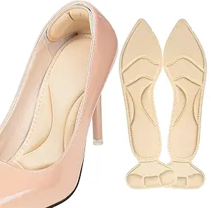Trezop Heel Shoe Inserts ? High Heel Gel Cushion Insole Insert Pads (Beige)