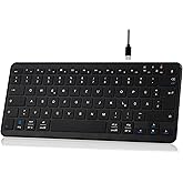 Qulose Wireless Bluetooth Keyboard, Rechargeable Mini Keyboard Type-C, Wireless Keyboard, Ultraslim Ergonomic Design, German 
