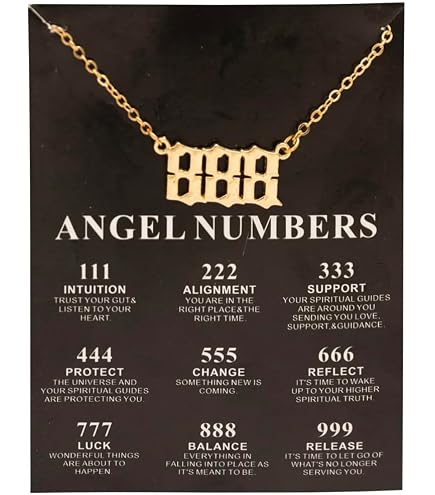 COLORFUL BLING Angel Number Pendant Necklace - Choose Your Lucky Number (000, 111, 222, 333, 444, 555, 666, 777, 888, 999) - Layered Y Chain Jewelry For Women & Girls - View #9