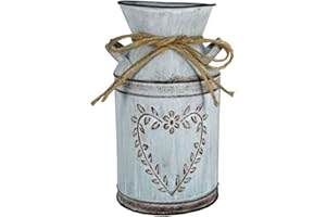 LICHENGTAI Vaso Fiori in Metallo, Vaso Rustico Stile Francese Paese Primitivo Brocca Vintage Secchio di Latta Brocca di Metallo Vaso di Fiori per La Decorazione Domestica Decorazione del Giardino