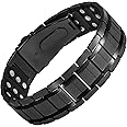 Jeracol Magnetic Bracelets Men,3X Ultra Strength Magnets with Unique Folding Clasp, Super Light Titanium Magnetic Wristband for Anniversary,Adjustable Size&Gift Box