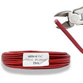 HALOTEC | Flexible Unipolar Red Electrical Cable 25 m 1x0.50 mm&sup2; H05V-K PVC Copper | Ideal Indoor Installation Homes Offices