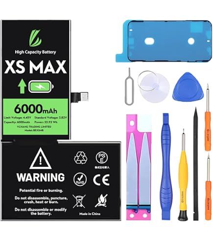 Batterie Rechange IPhone XS 5000 MAh - Haute Capacité Lithium-Polymère - Compatible A2100, A1920, A2098 - Avec Kit Outils
