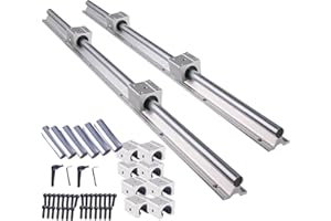 BEVDICNC SBR20 4000mm Linearschiene gespleißt 4 Stück 1500mm,2 Stück 1000mm Linearführung mit 12 Stück SBR20UU Lagerblöcken Rostfreie Linearlagerschiene mit vorgebohrten Löchern für DIY 3D-Drucker