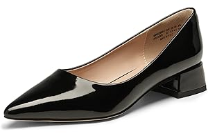 DREAM PAIRS Damen Pumps Bequeme Businessschuhe Elegante Arbeitsschuhe einfarbige Pumps für Hochzeit mit spitzer Zehenpartie und mittelhohem Blockabsatz Pumps