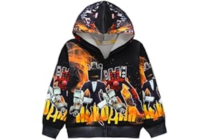 DONY Skibidi Felpa con Cappuccio Toilet per Bambini,Giochi 3D Felpa con Grafica Cartoon Manica Lunga Pullover,Cosplay,Carnevale Masquerade Giornata dei Bambini Festa Halloween