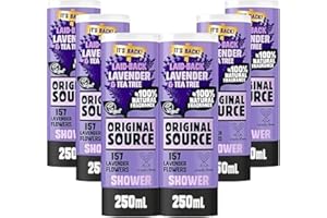 Original Source Lavender Shower Gel, 100 Percent Natural Fragrance, Vegan, Cruelty Free, Paraben Free, Bulk Buy, Pack of 6 x 250 ml
