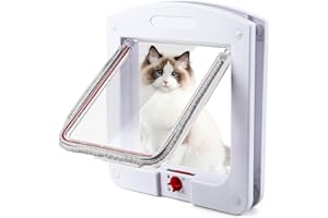 Enkifun Chatière révolutionnaire pour Chat,Fermeture magnétique 4 Voies de qualité supérieure,Confortable et Facile à Installer,accès sélectif pour Votre Chat,pour Mur, Porte en Bois,14KG