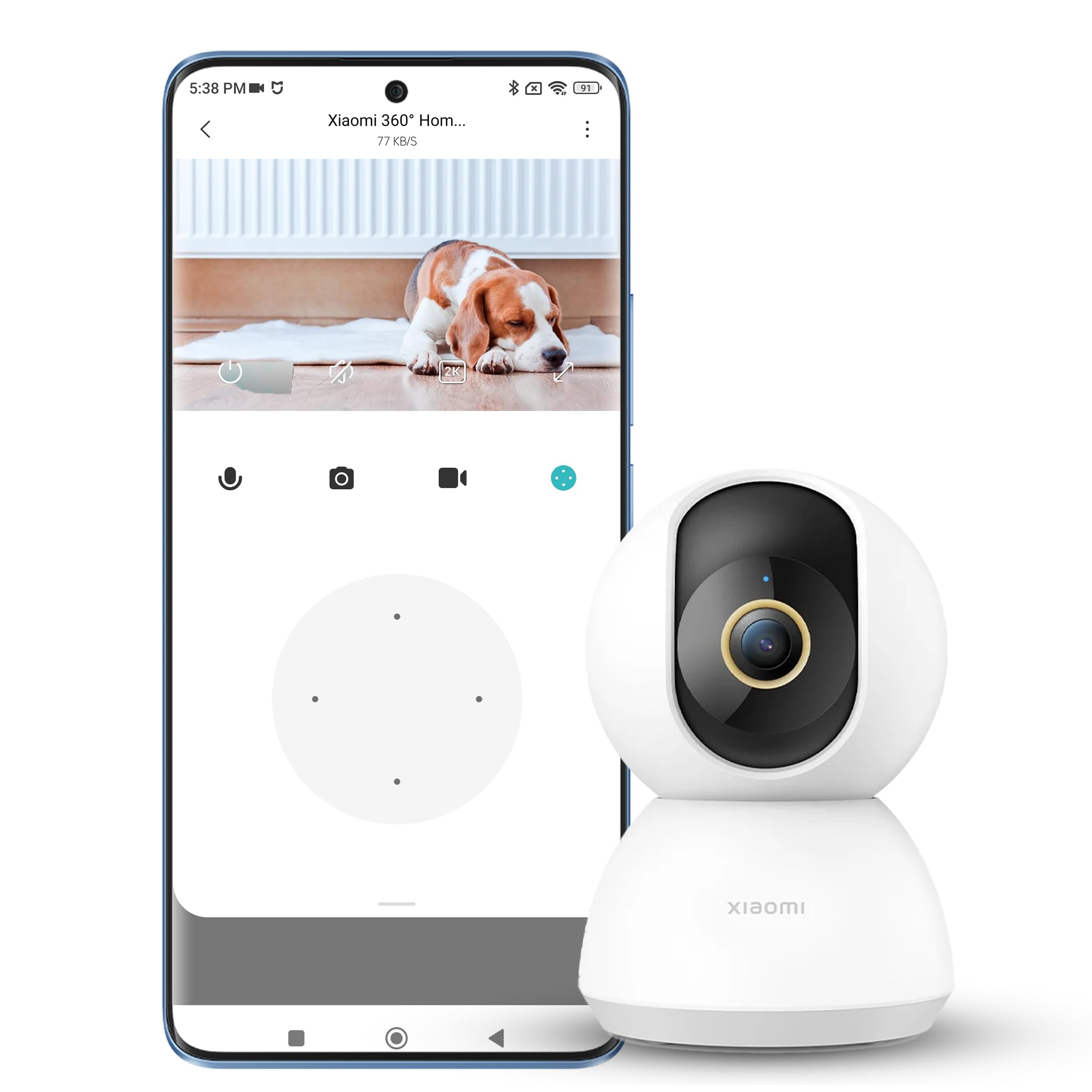Xiaomi Mi 360° Home Security Camera 2K (1296p)| 2024 New Launch| 3MP High Res| F/1.6 High Aperture for Superior Colors| CCTV