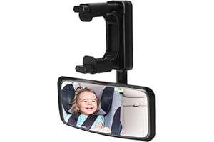 DAWRIS Rücksitzspiegel für Babys, 360° Drehbar Auto Spiegel für Baby, Spiegel Auto Baby Rückbank mit Haken Clip, Rückspiegel für Kindersitz und Babyschale für allerlei Kopfstützen