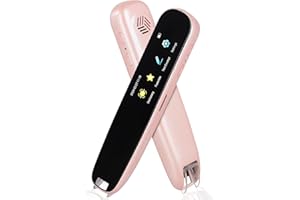 HUUPPHIP Scan Reader Pen, OCR Digital Translator and Reading Pen For Dyslexia Autism Students, Smart Voice Pen Support 112 Language Voice Translation Offline Scanning Reading for Meetings Learning Travel, Pink