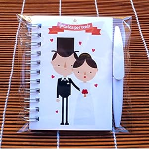Recuerdos, Regalos y Detalles Originales de Boda Para Invitados – Libretas para Bodas con Mini Bolígrafo – Pack 30 Unidades – ¡Tus Invitados Alucinarán!