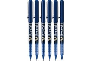 Pilot VB5 Bleu V Ball Fin Style À Bille Stylos Pointe En Métal 0.5mm pointe 0.3mm Ligne Encre Liquide (Lot De 6) BL-VB5