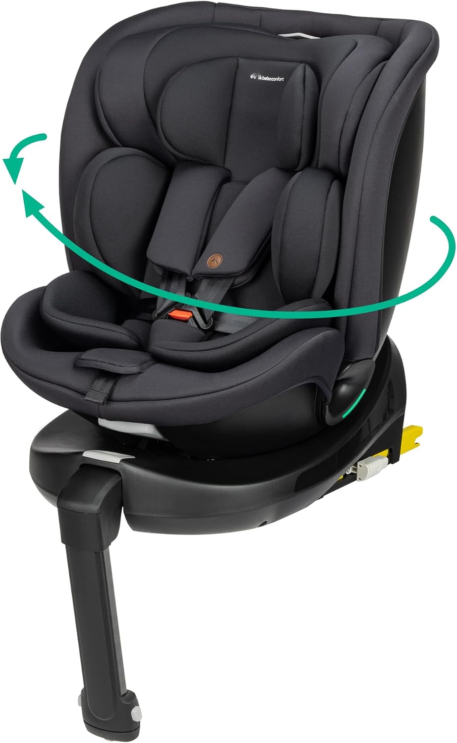 Bebeconfort RevolveFix Plus 360 i-Size, Silla Coche 360, 0-12 Años, 40-150 cm, Silla Coche ISOFIX, Instalación Pata Apoyo, Giro 360, 8 Posiciones Reclinación, 12 Posiciones Reposacabezas, Full Black