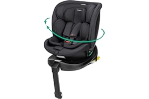 Bebeconfort RevolveFix Plus 360 i-Size, Girevole 360 Gradi, Seggiolino Auto 0-36 Kg, 0-12 Anni, ISOFIX, Seggiolino Reclinabile 8 Posizioni, 12 Posizioni Poggiatesta, Tessuti Traspiranti, Nero Completo