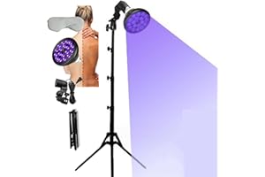 QIANYUANYY 54W Face Tanning Lamp,Comes with Eye Mask and Tripod, Swivel Head 180° Lamp, Height Adjustable 38-79 Inch, Suitable for Antique Bronze Skin