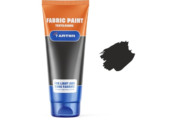 7 Artists Peinture Textile Noir 60 ml – Peinture Tissu Permanente pour Vêtements, Chaussure et Cuir | Peintures pour Textiles, Jean & Sneakers | Fabric Paint Lavable pour Coton, Polyester