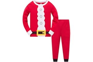 TEDD Unisex Pijamas Niño Niña Navidad Algodon Manga Larga Infantil Ropa a Juego Conjunto Edad 1-12 Años