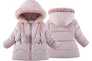 AIEOE Abrigos Niña Plumíferos Chaquetas de Invierno con Capucha Parka Ligera Ropa de Abrigo para Niñas 1-5 Años