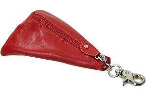 LEDERSHOP24 Porte-monnaie avec porte-clés Branco - En cuir - Avec compartiment à fermeture éclair - Différents coloris Rouge rouge Breite ca. 8 cm / Höhe ca. 12 cm / Tiefe ca. 2,5 cm