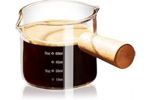 PARACITY Espresso Cups, Double Spout Glass Measuring Cup