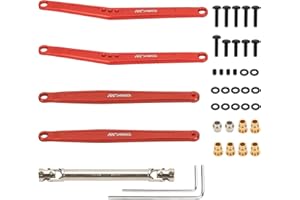 RCAWD Für FMS FCX24, 35 mm verlängertes oberes und unteres Gestänge und 70 mm CVD Mittelantriebswelle Upgrades Teile 1/24 Crawler (rot)