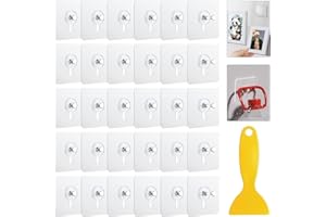 TAIHOBO Bilderhaken Selbstklebend, Transparent Klebehaken Bilder Aufhängen ohne Bohren, Bilderhaken ohne Bohren, Bildaufhänger Selbstklebend für Poster Fotos, Maximale Belastung 5kg (30 Stück)