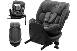 Kinderkraft XRIDER2 bilbarnstol 0–21 kg, I-SIZE 40–150 cm, 360 vridbar sits, med Isofix Base Liggande läge, FWF, RWF, vilande, Gris