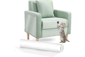 LUCKYOO Anti Scratch Furniture Door Protector, Sofa Protectors from Pets, Door Protector from Dog and Cat Scratching, Clear Cat Anti Scratch Tape Training Self Adhesive Tape for Carpet, Sofa, Couch 30cmX3m