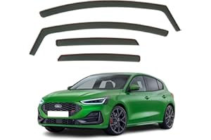 AIRFLUX Lot de 4 déflecteurs d'air compatibles avec Ford Focus MK4 5 portes à hayon 2019, 2020, 2021, 2022, 2023, 2024, 2025.
