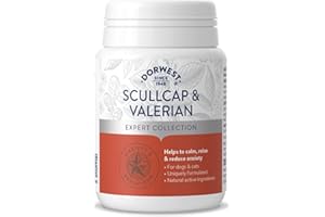 DORWEST HERBS Scullcap & Valerian Calming Tablets for Dogs and Cats, 200 Tablets, Natural Dog Calming Supplements for Stress and Anxiety Relief – Sugar-Free, Non-Drowsy, Light Yellow Tablet, 14DOR017