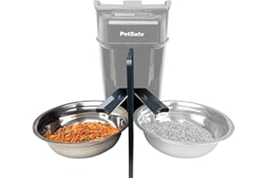 PetSafe 2-Pet Meal Splitter with Bowl, Feeds 2 Pets at the Same Time, Compatible with Smart Feed & Healthy Pet Simply Feed, Includes Privacy Panel