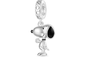 GNOCE Ciondolo con Ciondolo Peanuts in Piedi Ciondolo Snoopy in Argento Sterling 925 Ciondoli per Donne e Ragazze Gioielli Regalo per i Fan