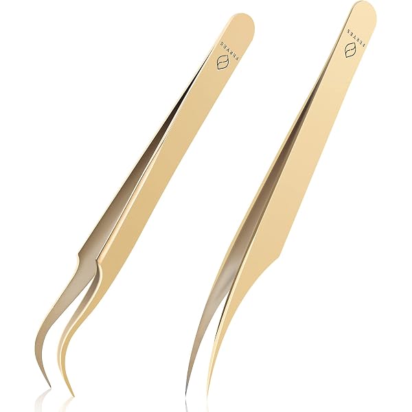VETUS Wimpernpinzette Set – Für Volumen & Wimpernverlängerung – Präzise, Rostfreier Edelstahl, Mit Box