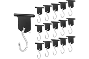 Homgaty Kederleiste Haken, 16 Set RV Markisenhaken Camping Markisen Haken Kederschiene Zubehör für Wohnmobil, Wohnwagen, Weihnachten Party, Camping Zelt,Innen- und Außendekoration (Schwarz)