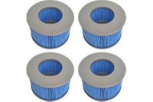 WuYan Ersatzfilter 4 Stück für MSPA FD2089, Filter für Whirlpool, Kartuschenpumpe für heiße U-Boote und Spa,Wasserfilter Modell ab 2020(Verbesserte Version Blau)
