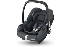 Maxi-Cosi CabrioFix i-Size, Babyschale, 0–12 Monate, max. 12 kg, leichter i-Size Kindersitz (3,2 kg), Sonnenverdeck, gepolsterter Sitz, für viele Maxi-Cosi Kinderwagen, Essential Graphite