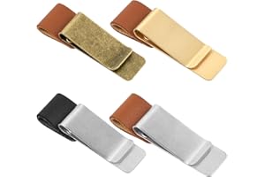 Ehuihuan 4 sztuki skórzanych uchwytów na długopisy, organizer na długopisy, retro PU notatnik uchwyt na długopis z klipsem, metalowy klips na długopis do skórzanego notebooka podróżnika do pamiętnika