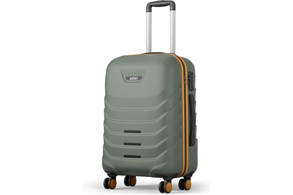 Safari Medium Crescent 8 Wheels 66cm Check-in Trolley Bag Hard Case Polycarbonate 360 Degree Wheeling System Luggage, Travel Bag, Suitcase for Travel, Trolley Bags for Travel, Thyme Green