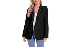 ZAHALA BATTERY Womens Causal Blazers Suit Open Front Long Sleeve Lapel Button Work Office Jackets Blazer with Pockets